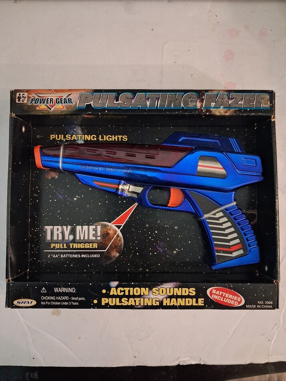 Vintage POWER GEAR PULSATING FAZER IN BOX phaser lights sci fi fun - 1997